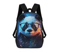 sinyumoney 17 Inch Children's Backpack Stylish Panda with Glasses School Rucksack 3D Kids School Backpack School Bags Fashion Backpack with Pocket Book Bags