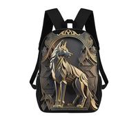 sinyumoney 17 Inch Children's Backpack Throne of Power Wolf School Rucksack 3D Kids School Backpack School Bags Fashion Backpack with Pocket Book Bags