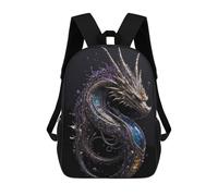 sinyumoney 17 Inch Children's Backpack Water Steampunk Dragon School Rucksack 3D Kids School Backpack School Bags Fashion Backpack with Pocket Book Bags