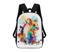 sinyumoney 17 Inch Children's Backpack Watercolor Mouse Painting School Rucksack 3D Kids School Backpack School Bags Fashion Backpack with Pocket Book Bags