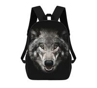 sinyumoney 17 Inch Children's Backpack Wild Angry Wolf Head School Rucksack 3D Kids School Backpack School Bags Fashion Backpack with Pocket Book Bags