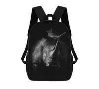 sinyumoney 17 Inch Children's Backpack Wild Rhinoceros Poster School Rucksack 3D Kids School Backpack School Bags Fashion Backpack with Pocket Book Bags