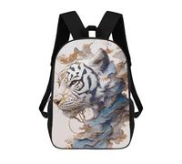 sinyumoney 17 Inch Children's Backpacks Abstract White Tiger Portrait School Bag 3D Printed Children's School Backpack Fashion Travel Backpacks for Kids School Students