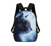 sinyumoney 17 Inch Children's Backpacks Black Cat with Red Eyes School Bag 3D Printed Children's School Backpack Fashion Travel Backpacks for Kids School Students