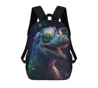 sinyumoney 17 Inch Children's Backpacks Colorful Dinosaur Sunglasses Art -3 School Bag 3D Printed Children's School Backpack Fashion Travel Backpacks for Kids School Students