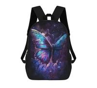 sinyumoney 17 Inch Children's Backpacks Cosmic Butterfly Art Print-6 School Bag 3D Printed Children's School Backpack Fashion Travel Backpacks for Kids School Students