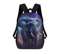 sinyumoney 17 Inch Children's Backpacks Cosmic Elephant Art Print-1 School Bag 3D Printed Children's School Backpack Fashion Travel Backpacks for Kids School Students
