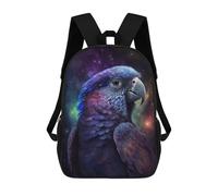 sinyumoney 17 Inch Children's Backpacks Cosmic Parrot Art Print-5 School Bag 3D Printed Children's School Backpack Fashion Travel Backpacks for Kids School Students