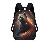 sinyumoney 17 Inch Children's Backpacks Cosmic Red Panda Art Print-11 School Bag 3D Printed Children's School Backpack Fashion Travel Backpacks for Kids School Students