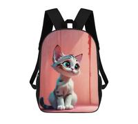 sinyumoney 17 Inch Children's Backpacks Cute Kitten School Bag 3D Printed Children's School Backpack Fashion Travel Backpacks for Kids School Students