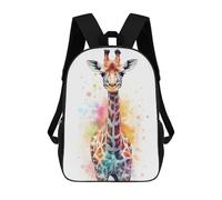 sinyumoney 17 Inch Children's Backpacks Cute Watercolor Giraffe School Bag 3D Printed Children's School Backpack Fashion Travel Backpacks for Kids School Students