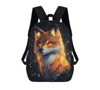 sinyumoney 17 Inch Children's Backpacks Fiery Wolf Portrait School Bag 3D Printed Children's School Backpack Fashion Travel Backpacks for Kids School Students