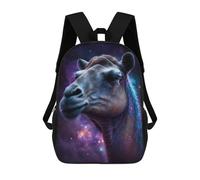 sinyumoney 17 Inch Children's Backpacks Galactic Camel Portrait School Bag 3D Printed Children's School Backpack Fashion Travel Backpacks for Kids School Students