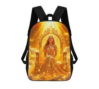 sinyumoney 17 Inch Children's Backpacks Golden Goddess Throne School Bag 3D Printed Children's School Backpack Fashion Travel Backpacks for Kids School Students