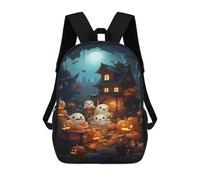 sinyumoney 17 Inch Children's Backpacks Halloween Ghosts And Pumpkins School Bag 3D Printed Children's School Backpack Fashion Travel Backpacks for Kids School Students
