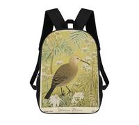 sinyumoney 17 Inch Children's Backpacks Kiwibird Kiwi NZ WIlliam Morris School Bag 3D Printed Children's School Backpack Fashion Travel Backpacks for Kids School Students