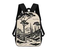 sinyumoney 17 Inch Children's Backpacks Mount Etna Landscape Illustration School Bag 3D Printed Children's School Backpack Fashion Travel Backpacks for Kids School Students