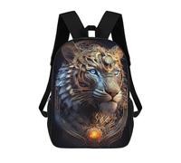 sinyumoney 17 Inch Children's Backpacks Mystical Cosmic Tiger School Bag 3D Printed Children's School Backpack Fashion Travel Backpacks for Kids School Students