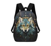 sinyumoney 17 Inch Children's Backpacks Native Wolf Portrait School Bag 3D Printed Children's School Backpack Fashion Travel Backpacks for Kids School Students