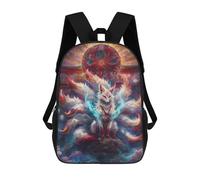 sinyumoney 17 Inch Children's Backpacks Nine-Tailed Fox Spirit School Bag 3D Printed Children's School Backpack Fashion Travel Backpacks for Kids School Students