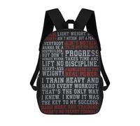 sinyumoney 17 Inch Children's Backpacks Ronnie Coleman Quotes - Gym Motivation School Bag 3D Printed Children's School Backpack Fashion Travel Backpacks for Kids School Students