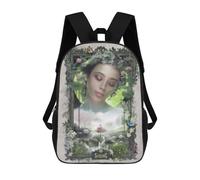 sinyumoney 17 Inch Children's Backpacks Spring Floral Fantasy Frame School Bag 3D Printed Children's School Backpack Fashion Travel Backpacks for Kids School Students