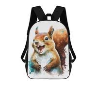 sinyumoney 17 Inch Children's Backpacks Squirrel Watercolor School Bag 3D Printed Children's School Backpack Fashion Travel Backpacks for Kids School Students