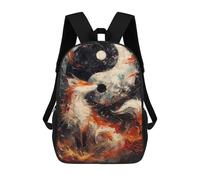 sinyumoney 17 Inch Children's Backpacks The Fox Yin And Yang School Bag 3D Printed Children's School Backpack Fashion Travel Backpacks for Kids School Students