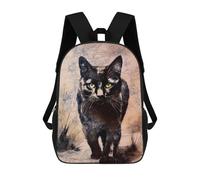sinyumoney 17 Inch Children's Backpacks The Rough Ride of A Black Cat School Bag 3D Printed Children's School Backpack Fashion Travel Backpacks for Kids School Students