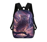 sinyumoney 17 Inch Children's Backpacks Thunderstorm Owl Perch School Bag 3D Printed Children's School Backpack Fashion Travel Backpacks for Kids School Students