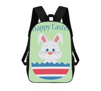 sinyumoney 17 Inch Children's School Backpack A Cute Easter Bunny Teen Fashion Backpack Casual Backpack Boy Girl Teen School Bag 3D Printed Backpack