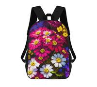 sinyumoney 17 Inch Children's School Backpack Colorful Spring Flowers Teen Fashion Backpack Casual Backpack Boy Girl Teen School Bag 3D Printed Backpack