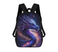 sinyumoney 17 Inch Children's School Backpack Galactic Dragon Artwork Teen Fashion Backpack Casual Backpack Boy Girl Teen School Bag 3D Printed Backpack