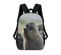 sinyumoney 17 Inch Children's School Backpack Marmot Eating Teen Fashion Backpack Casual Backpack Boy Girl Teen School Bag 3D Printed Backpack