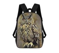 sinyumoney 17 Inch Children's School Backpack Owl Watercolor Teen Fashion Backpack Casual Backpack Boy Girl Teen School Bag 3D Printed Backpack