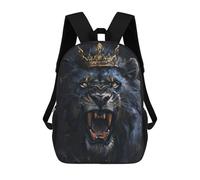 sinyumoney 17 Inch Children's School Backpack Regal Lion King Teen Fashion Backpack Casual Backpack Boy Girl Teen School Bag 3D Printed Backpack