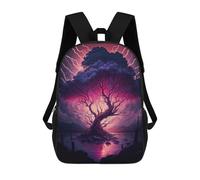 sinyumoney 17 Inch Children's School Backpack Thunderstorm Tree Teen Fashion Backpack Casual Backpack Boy Girl Teen School Bag 3D Printed Backpack