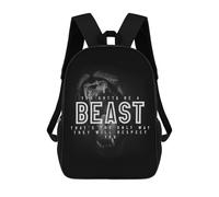 sinyumoney 17 Inch Children's School Backpack You Gotta Be A Beast Teen Fashion Backpack Casual Backpack Boy Girl Teen School Bag 3D Printed Backpack