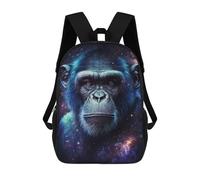 sinyumoney 17 Inch Chimpanzee in Space Art Print-1 Casual Daypack Backpacks for Girls Boys High College Knapsack Travel Laptop Rucksack College Bookbag