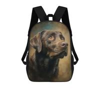 sinyumoney 17 Inch Chocolate Labrador Portrait Backpack 3D Printed Children's School Backpack for Kids High Capacity Travel Rucksacks Book Bags Kids School Bag Back Pack