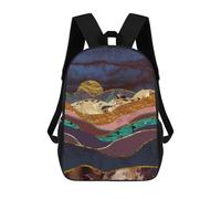 sinyumoney 17 Inch Color Fields Backpack, Children's Backpack, Student School Bag Bookbag Rucksack, 3D Printed for Boys Girls