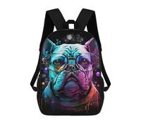 sinyumoney 17 Inch Colorful Bulldog Art Print -1 Backpacks Kids School Backpack School Bag 3D Printed for Boys Elementary And Middle School Students
