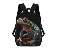 sinyumoney 17 Inch Colorful Frog Backpack Kids School Backpack 3D Printed Fashion School Bag for Boys Elementary And Middle School Student