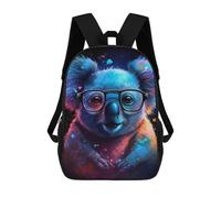 sinyumoney 17 Inch Colorful Koala with Glasses-4 Backpack 3D Printed Children's School Backpack for Kids High Capacity Travel Rucksacks Book Bags Kids School Bag Back Pack