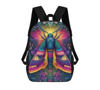 sinyumoney 17 Inch Colorful Moth Backpack 3D Printed Children's School Backpack for Kids High Capacity Travel Rucksacks Book Bags Kids School Bag Back Pack