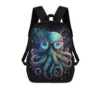 sinyumoney 17 Inch Colorful Octopus Art Print-3 Backpacks Kids School Backpack School Bag 3D Printed for Boys Elementary And Middle School Students