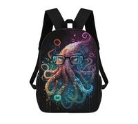 sinyumoney 17 Inch Colorful Octopus Art Print-4 Backpacks Kids School Backpack School Bag 3D Printed for Boys Elementary And Middle School Students