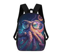 sinyumoney 17 Inch Colorful Octopus Art Print-5 Backpack with Pocket 3D Printed Travel Rucksacks Book Bags Kids School Bag