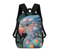 sinyumoney 17 Inch Colorful Parrot Portrait Animal Backpack 3D Printed Children's School Backpack for Kids High Capacity Travel Rucksacks Book Bags Kids School Bag Back Pack