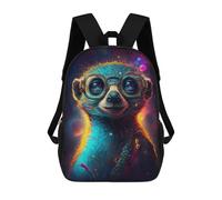sinyumoney 17 Inch Colorful Sloth with Glasses Art Print Backpack, Children's Backpack, Student School Bag Bookbag Rucksack, 3D Printed for Boys Girls